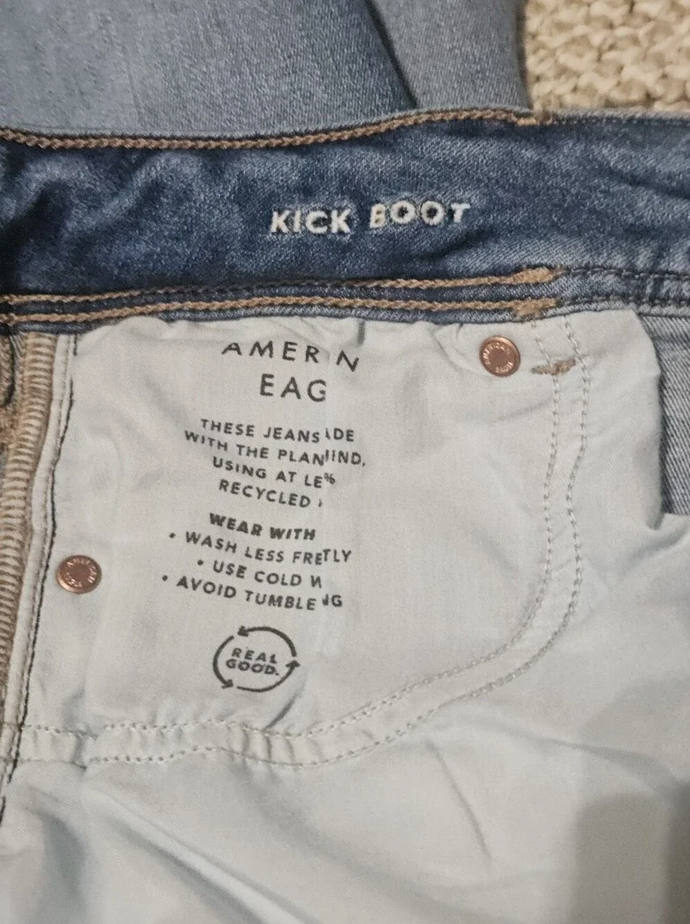 American Eagle Kick Boot Bootcut Jeans Mid Rise Medium Blue Wash Flare AE 4